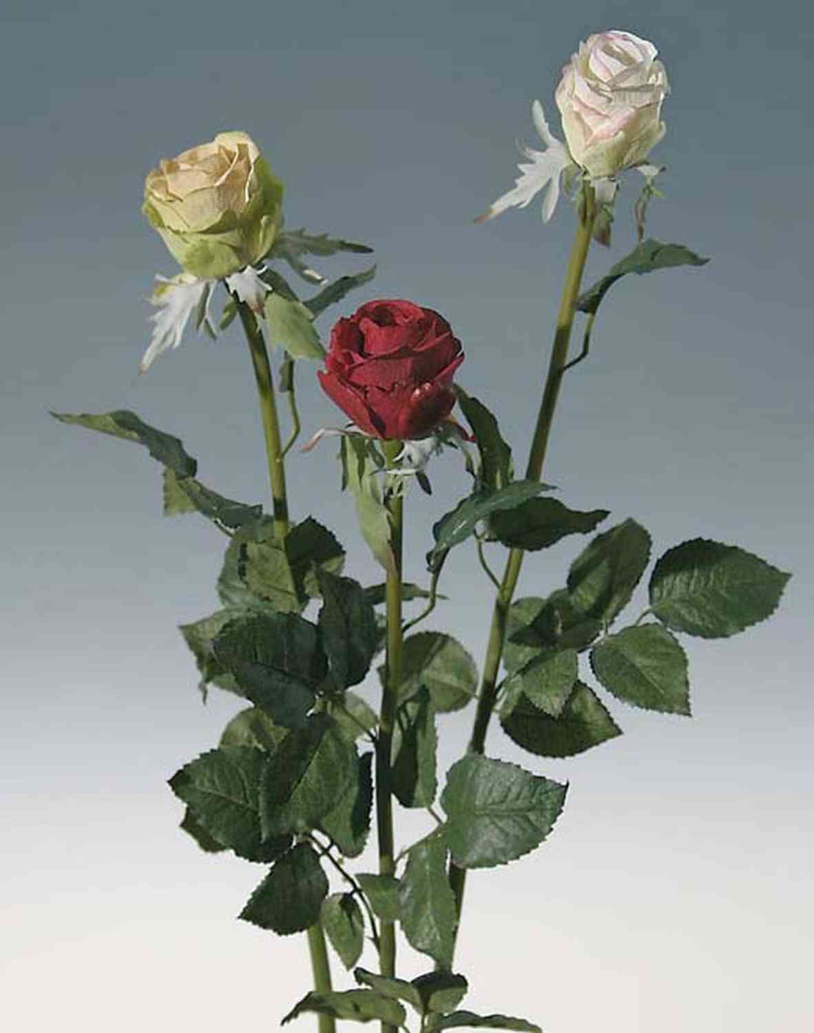 Rosa finta ELLI, rosa-bianco, 60cm, 8cm - Fiori artificiali