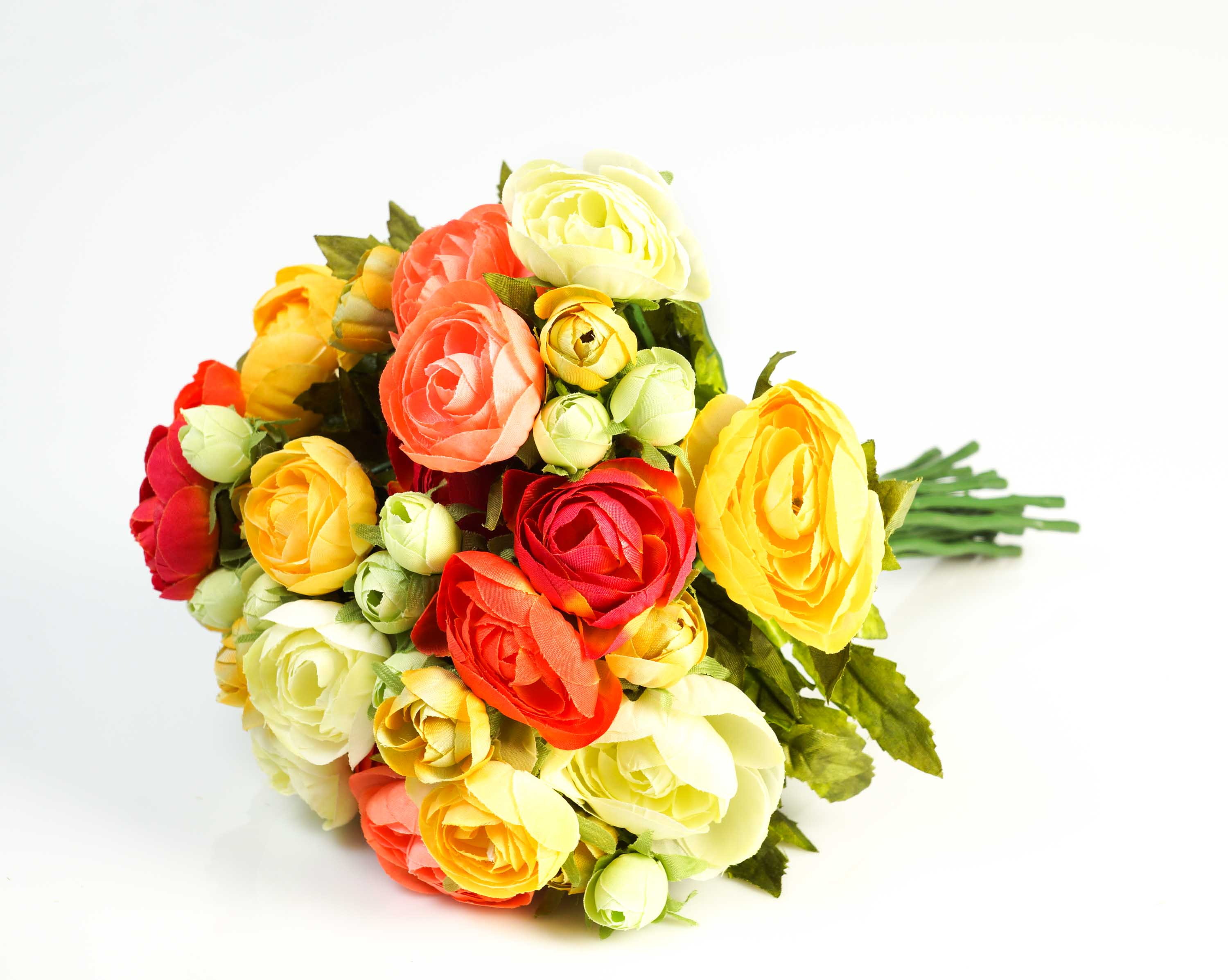Mazzo Di Ranuncoli Finti Artplants: Bianco-Rosa, 20 Cm, Artificiali Decorativi - 5