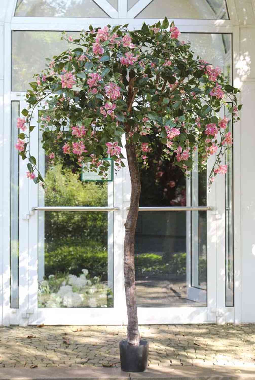 Albero Artificiale Con Rose Finti Da 93 Cm - Vaso Incluso - Per Casa, Ufficio O Portico - Senza Manutenzione - Foto 9