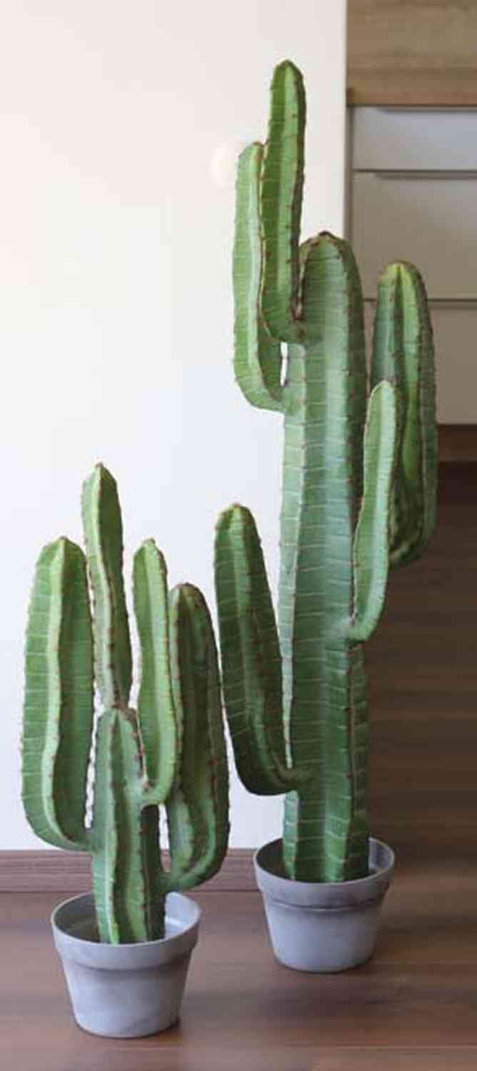 Cactus cereus di plastica OLIVERO in vaso decorativo, verde, 70cm