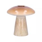Vaso da fiori RAIMUNDE in ceramica, a forma di fungo, marrone-beige, 9,5cm, Ø9cm