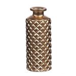 Vaso di vetro EMANUELA, motivo a diamante, oro-metallizzato, 13,2cm, Ø5,2cm