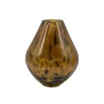 Vaso da fiori RUSSELL, vetro, panciuto, motivo leopardato, marrone-trasparente, 22 cm, Ø 17 cm