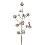 Ramo artificiale abete JORFEN con pigne, innevato, bianco-marrone, 60 cm