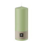 Candela tronca MAEVA, verde pastello, 20cm, Ø7,8cm, 119h - Made in Germany