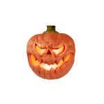 Zucca per decorazione di Halloween FLANKY, arancione, LED, 18x16x19,5cm