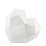 Candela sagomata a cuore grezza SKINNA con sfaccettature, bianca, 17 cm, Ø 16 cm - Made in Germany