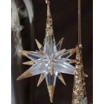 Decorazione natalizia stella MABOU, appendibile, glitter, oro, 10 cm, Ø 10 cm