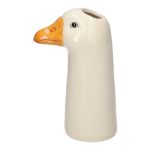 Vaso per fiori con stelo Oca DUFFY in ceramica, bianco-arancione, 15,5x10,5x29,3cm
