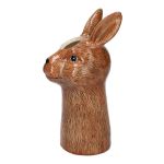 Vaso per fiori con stelo coniglio BUNCHY in ceramica, marrone, 14,5x12,7x28,5cm