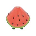 Vaso singolo per fiori pezzo di anguria TILLAS in ceramica, con piedini, rosso-verde-marrone, 10x6x8,7 cm