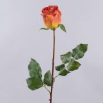 Rosa artificiale OPHELIE, arancione-giallo, 85cm, Ø7cm