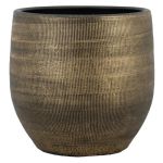 Keramiktopf DELTA mit Rillen, gold, 17cm, Ø19cm
