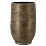 Vaso da fiori in ceramica YELAN con venature, marrone-oro, 40cm, Ø26cm