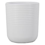 Vaso in ceramica KAVEX con scanalature, bianco opaco, 15,5cm, Ø13,5cm