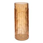 Vaso da fiori in vetro YAINAL con motivo, arancione-trasparente, 30cm, Ø12cm
