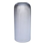 Vaso in vetro ALBURGIS con scanalature, argento metallizzato, 20 cm, Ø 8,7 cm
