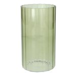 Vaso decorativo BLANDINA, vetro, scanalato, verde trasparente, 18 cm, Ø 10 cm