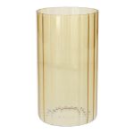 Vaso decorativo BLANDINA, vetro, scanalato, giallo trasparente, 18 cm, Ø 10 cm