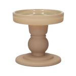 Portacandela a cilindro KLEOFINA in vetro, con base, beige opaco, 8,5cm, Ø8,5cm