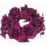 Anello per candele artificiale INGA, rose, ortensia, viola, Ø15cm