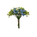 Mazzo di fiori artificiali LITAGO, verde-blu-crema, 23 cm