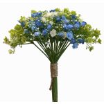 Mazzo di fiori artificiali LITAGO, verde-blu-crema, 23 cm