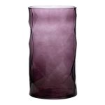 Vaso da fiori in vetro WELVIN con motivo a rombi, viola, 25 cm, Ø 14 cm