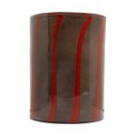 Vaso di vetro a cilindro ELISEO, motivo a linee, marrone-arancione-trasparente, 25 cm, Ø19 cm