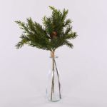 Rami di abete decorativi KIGANJA in mazzo con pigne, verdi, 35 cm