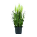 Stipa di plastica TIMEA con pannocchie, verde, 60cm