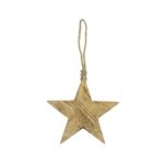 Sospensione decorativa LINDAL in legno, a forma di stella, cordino di sospensione, naturale, Ø15cm