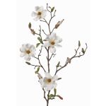 Ramo di magnolia artificiale MARGA, bianco, 80cm, Ø6-8cm