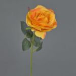 Rosa artificiale SIMONY, giallo-arancione, 45cm, Ø8cm