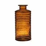 Vaso in vetro STUART con scanalature, bottiglia, arancione-marrone-trasparente, 31 cm, Ø 14,5 cm