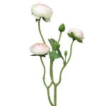 Ramo artificiale di ranuncoli JIXIANG, bianco-rosa, 50 cm