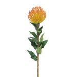 Protea artificiale XIFANG, giallo-arancione, 75 cm