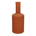Glasflasche GINTA mit Rillen, braun-matt, 20,5cm, Ø8,2cm