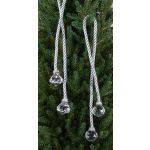 Palline acriliche per l'albero di Natale TAYLER con corda, argento, 40cm, Ø3cm