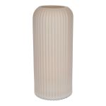 Vaso in vetro ALBURGIS con scanalature, crema opaco, 20 cm, Ø 8,7 cm