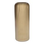 Vaso in vetro ALBURGIS con scanalature, oro metallizzato, 25 cm, Ø 10 cm