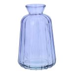 Bottiglia decorativa in vetro TATIANA con scanalature, lilla trasparente, 11 cm, Ø 6,5 cm