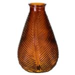 Bottiglia in vetro NELLOMIO con struttura a foglie, marrone-trasparente, 23 cm, Ø 14 cm