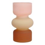 Vaso in vetro NEVOLINKI, rosa-beige-marrone-opaco, 18 cm, Ø 10,5 cm