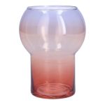 Vaso decorativo ONOFRIO, vetro, lilla-rosa-salmone-trasparente, 16 cm, Ø 12 cm