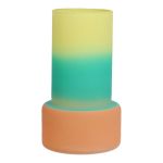 Vaso decorativo NULAILA, vetro, giallo-turchese-albicocca-opaco, 17cm, Ø10cm