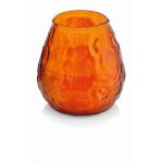 Portalumino MAYELA riempita di cera, mandarino, 10,5cm, Ø10cm, 48h