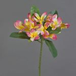 Plumeria artificiale ALDAH, rosa-giallo, 70cm, Ø5cm