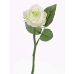 Rosa finta GABI, crema-verde, 30cm, Ø6cm