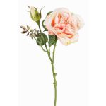 Rosa artificiale JUDY, crema-rosa, 40cm, Ø9cm